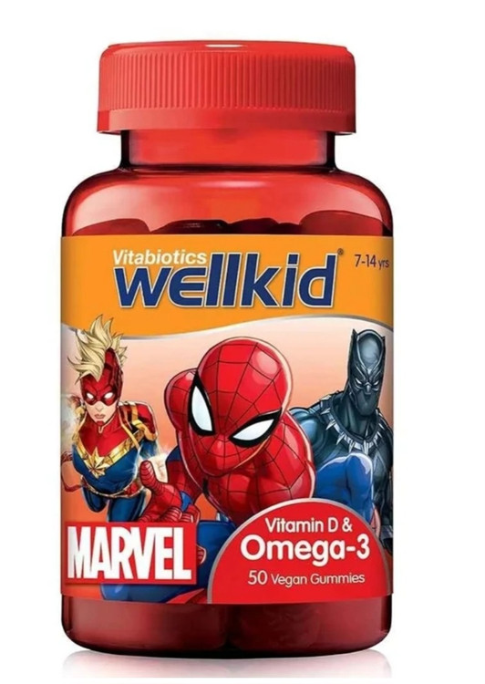 پاستیل 50 عددی ول کید ویتابیوتیکس امگا3 و D3