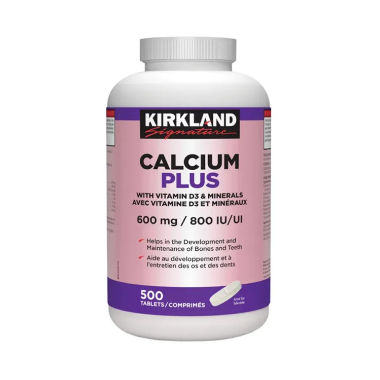 کلسیم پلاس کرکلند 500 عددی با ویتامین D3 و مینرال