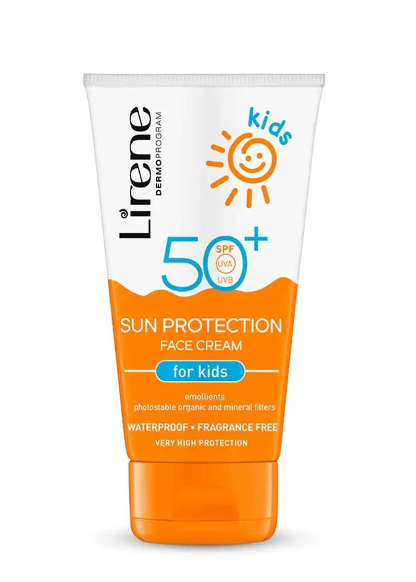 کرم ضد آفتاب صورت کودکان لیرن SPF 50+ حجم 50 میلیلیتر | ضدآب، بدون عطر و مناسب پوست حساس