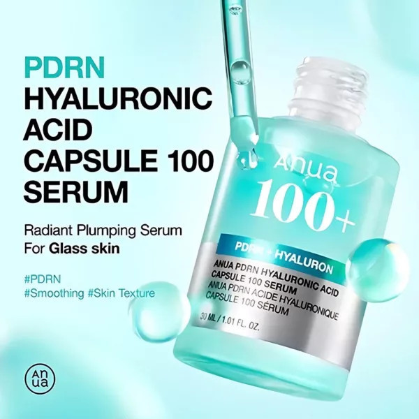 سرم آبرسان و ترمیمکننده آنوا PDRN + Hyaluron Capsule 100 Serum حجم 30 میلیلیتر | حاوی PDRN و هیالورونیک اسید